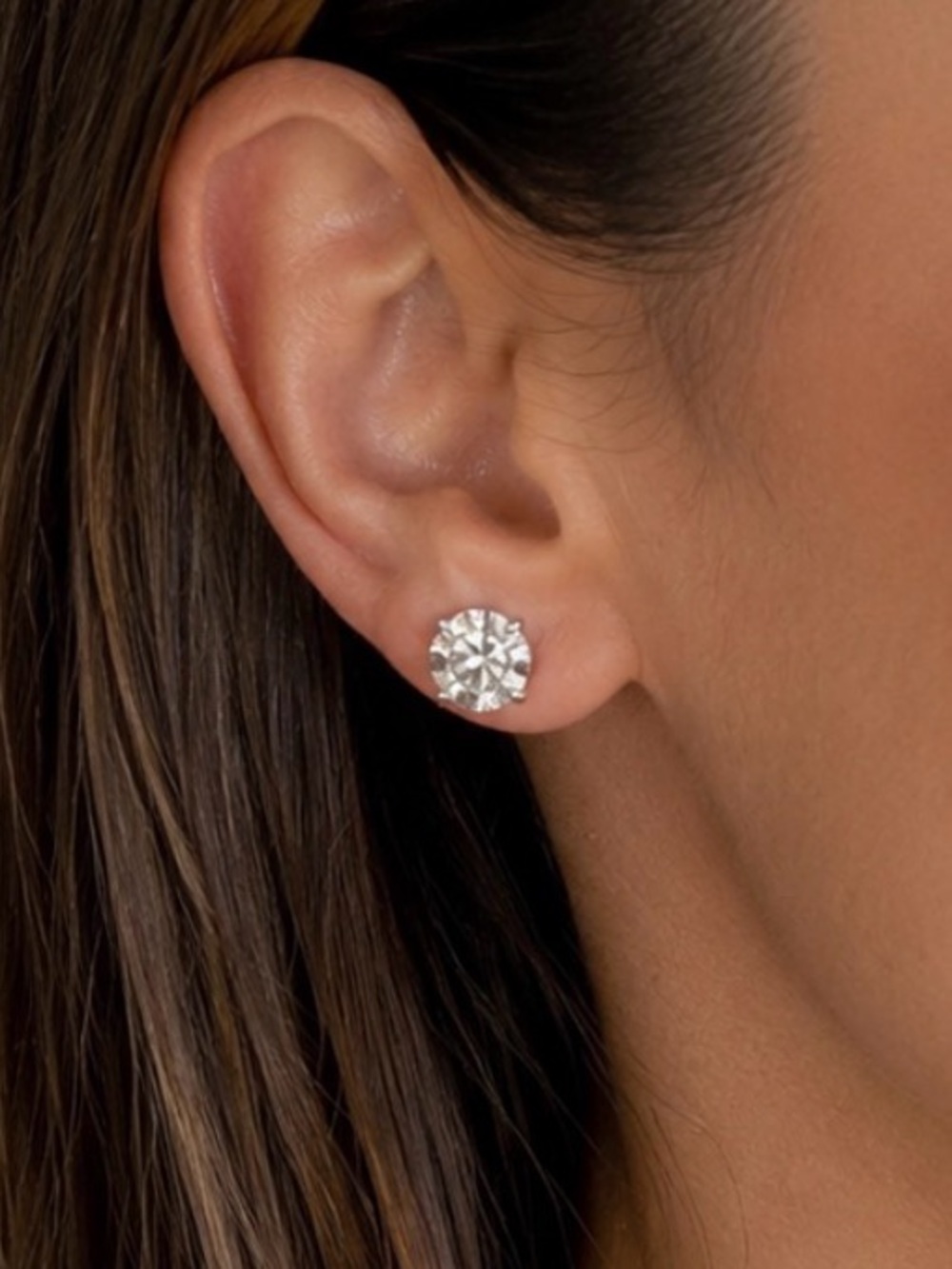 NWT STUNNING 4 Carat TW Moissanite studs in 925 Sterling Silver